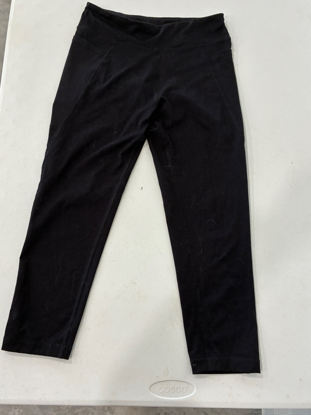 TEK Gear Girls Black Capri Leggings Size 14/16 High Waist Side Pockets